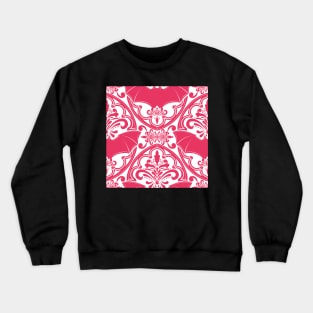 Pink Bat Damask Pattern Crewneck Sweatshirt